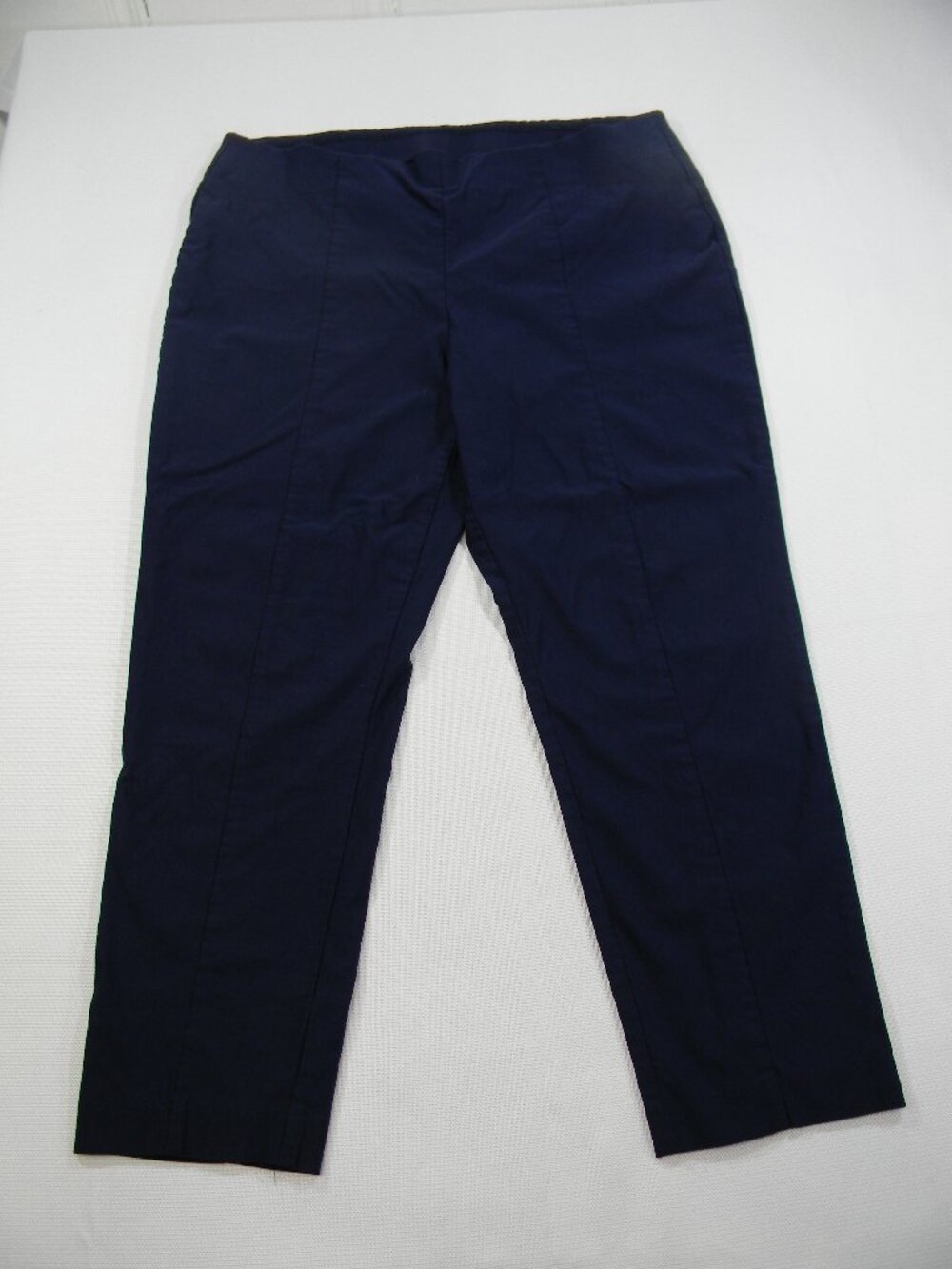 Chico's So Slimming Ankle Pants Size 3 Navy Blue Pull On Career Stretch